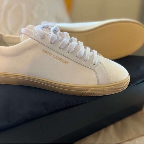 Saint Laurent Andy Low Top SL Sneakers Off White - Picture 3 of 6